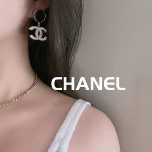 chanel香奈兒黑白拼色琺琅耳環 經典小香風大双C吊坠耳釘 - Image 15