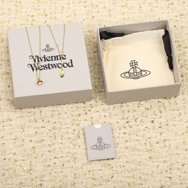 西太後Vivienne Westwood立體迷你土星珍珠項鏈 金色