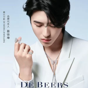 de beers au750 54戴比爾斯鉆戒 銀色蝴蝶施華洛鑲鉆戒指 - Image 11