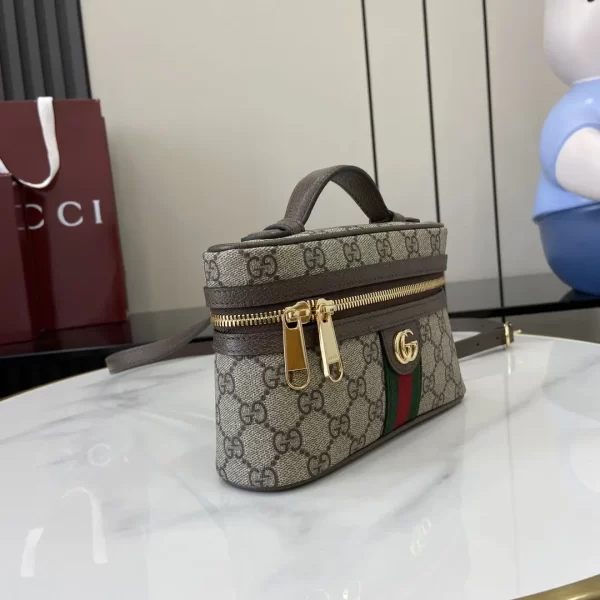 gucci ophidia系列 迷你化妝包 彩色織帶 復古老花盒子包816357