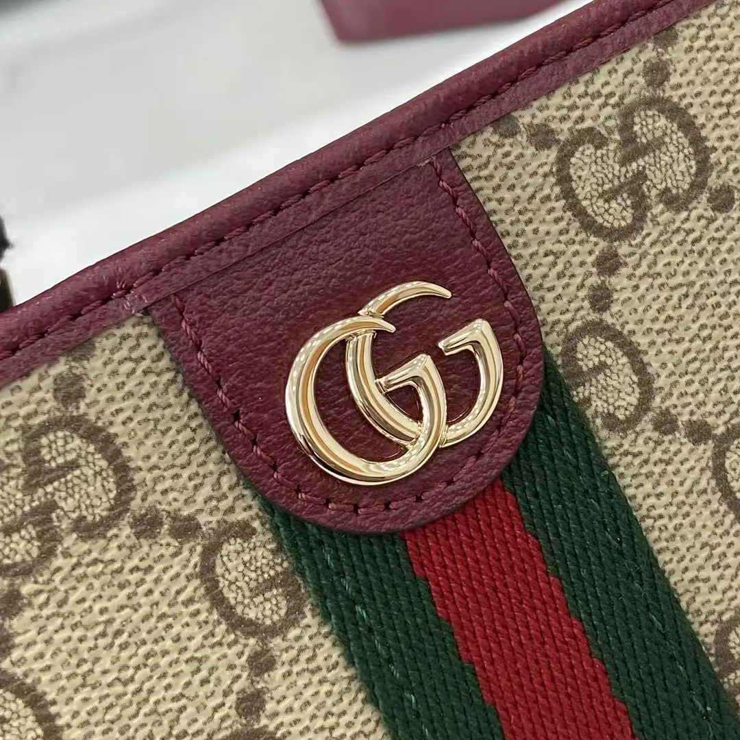 Gucci Ophidia迷你折疊鈕扣錢夾卡夾 GG老花 安可拉紅色牛皮 彩色織帶 838487 - Image 8