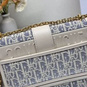 dior montaigne蒙田酒椰草系列 牛仔藍 迪奧女士小號鏈條包9207 - Image 7