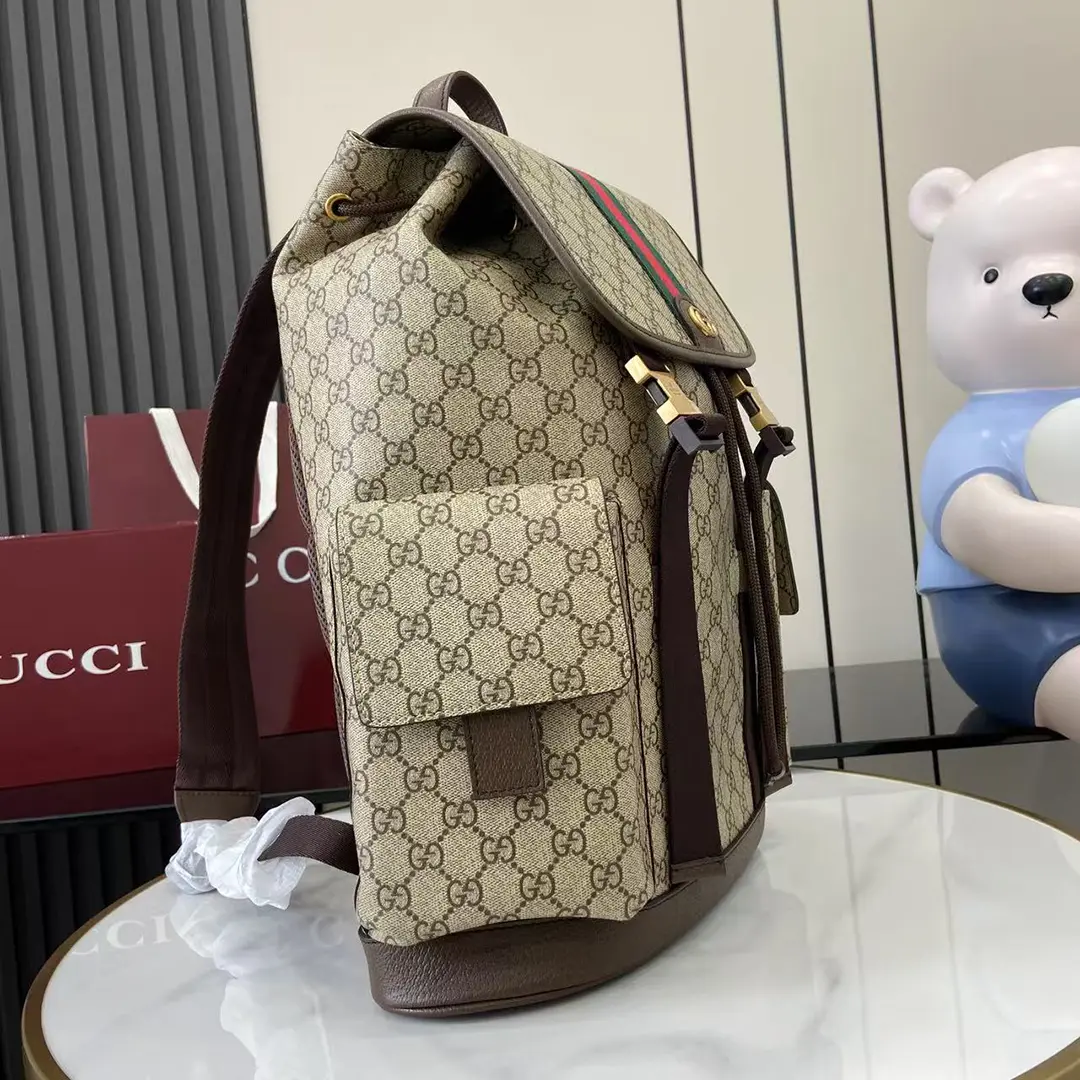 gucci Ophidia系列雙G老花復古旅行背包 古琦多功能電腦雙肩包839110 - Image 2