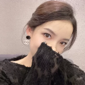 chanel香奈兒黑白拼色琺琅耳環 經典小香風大双C吊坠耳釘 - Image 10