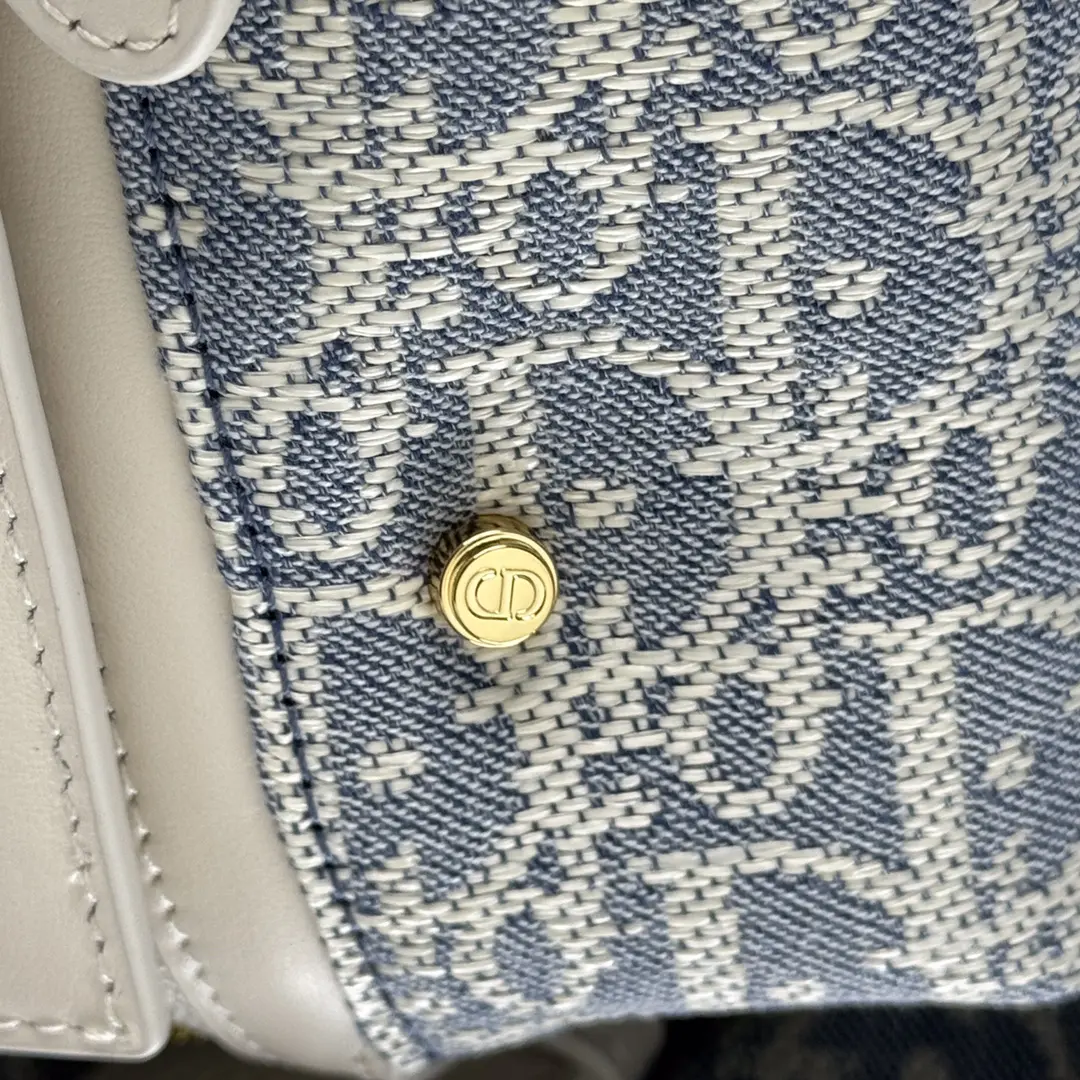 Dior D-Journey迪奧新款流浪包 牛仔藍色酒椰草女士hobo手袋2417 - Image 14