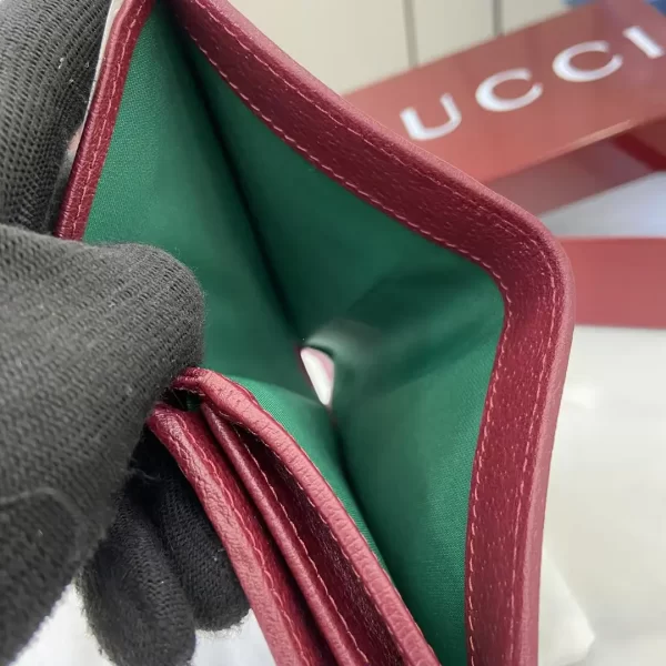 Gucci Ophidia迷你折疊鈕扣錢夾卡夾 GG老花 安可拉紅色牛皮 彩色織帶 838487