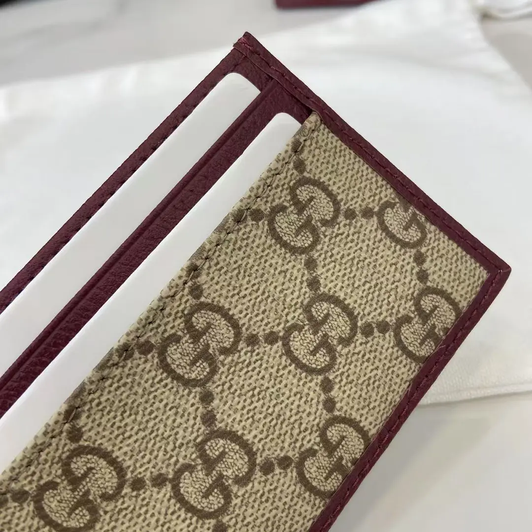 Gucci Ophidia迷你卡包名片夾 雙G標志老花 安可拉红色牛皮 彩色織帶 838486 - Image 3