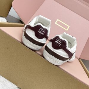 miumiu繆繆新款英倫風德訓鞋 白色網布髒髒鞋 情侶款 休閒繫帶運動鞋 - Image 7