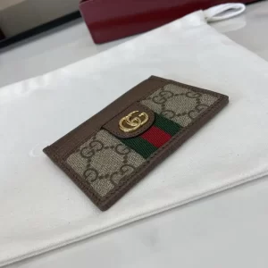 Gucci Ophidia迷你卡包名片夾 雙G標志老花 啡色牛皮 彩色織帶 838486 - Image 9