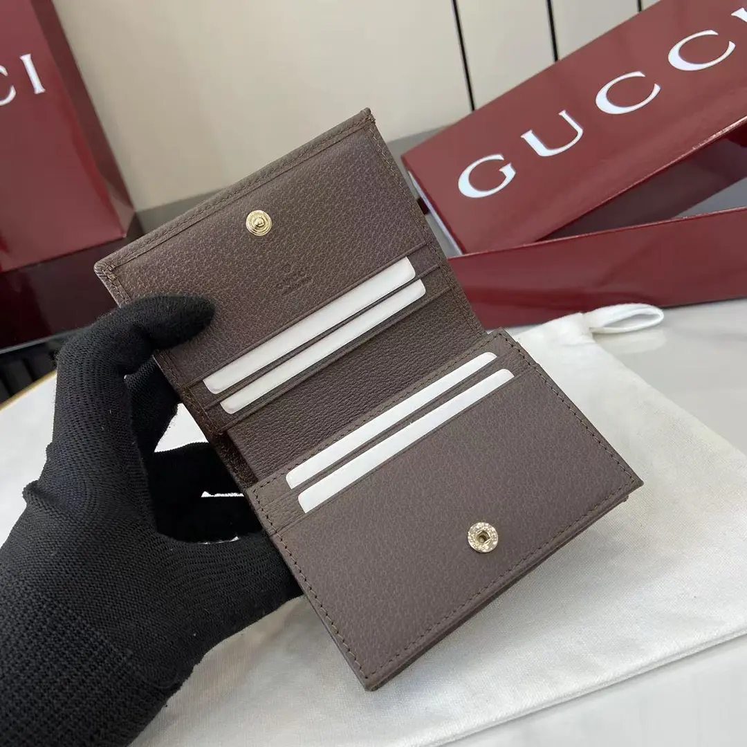 Gucci Ophidia迷你折疊鈕扣錢夾 卡夾 GG老花帆布 彩色織帶838487 - Image 5