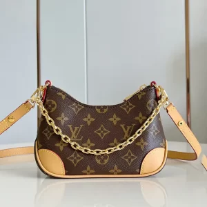 lv Boulogne新款迷你牛角包 Monogram復古老花hobo手袋M25519