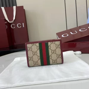 Gucci Ophidia迷你折疊鈕扣錢夾卡夾 GG老花 安可拉紅色牛皮 彩色織帶 838487 - Image 10
