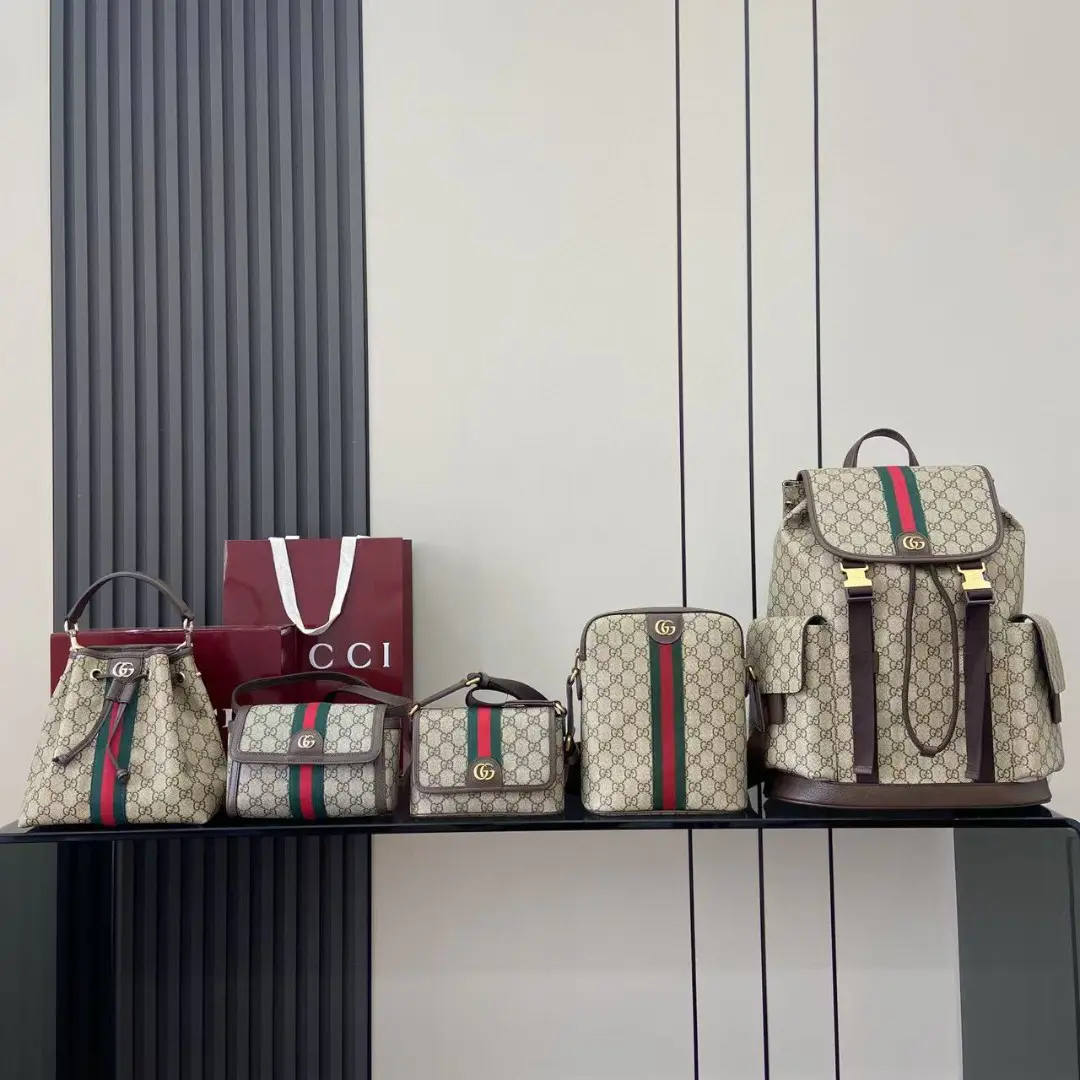 gucci Ophidia系列雙G老花復古旅行背包 古琦多功能電腦雙肩包839110 - Image 10