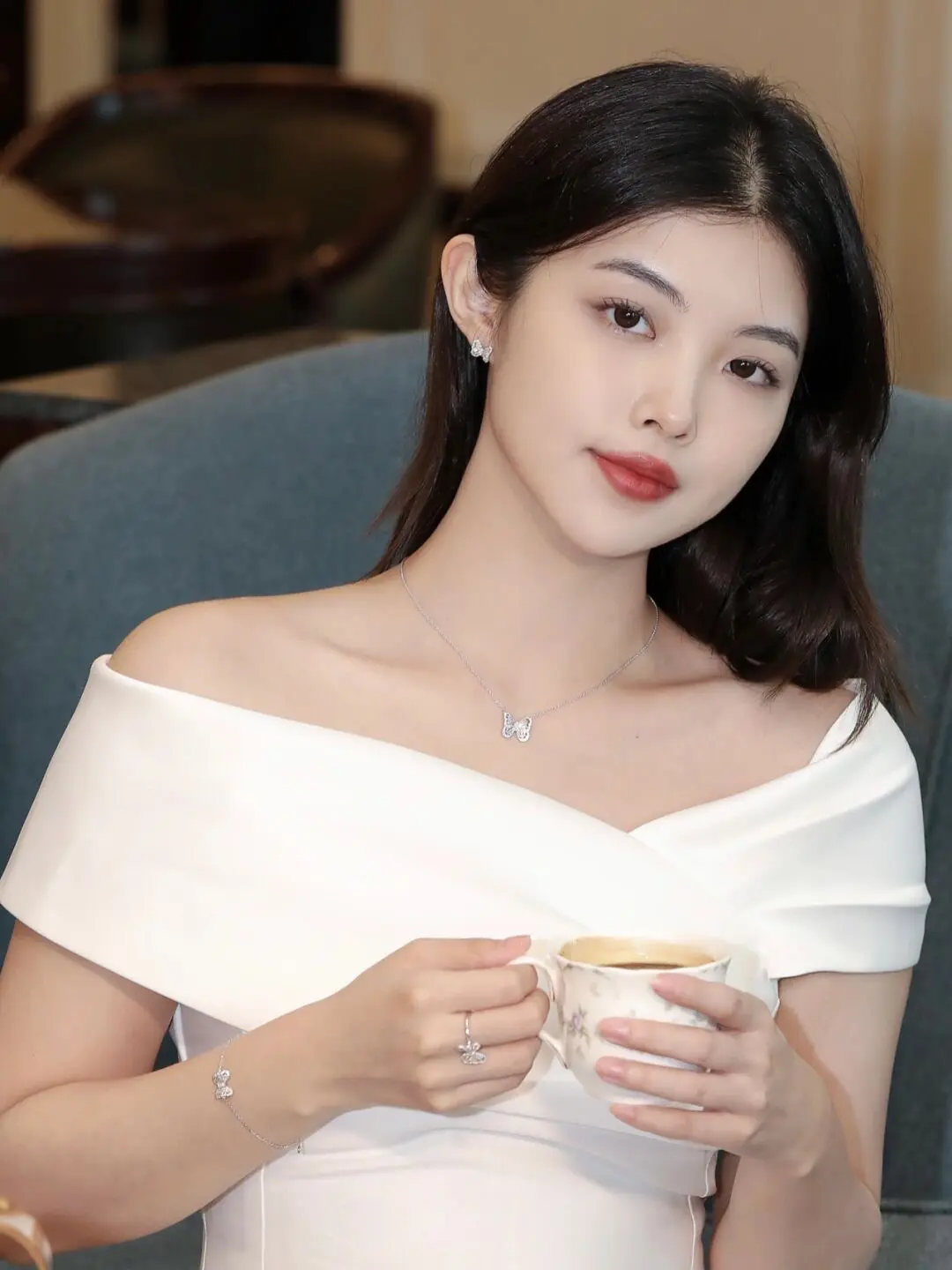 de beers au750 54戴比爾斯鉆戒 銀色蝴蝶施華洛鑲鉆戒指 - Image 8