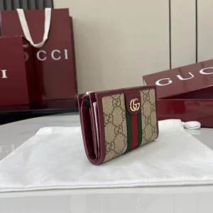 Gucci Ophidia迷你折疊鈕扣錢夾卡夾 GG老花 安可拉紅色牛皮 彩色織帶 838487 - Image 11