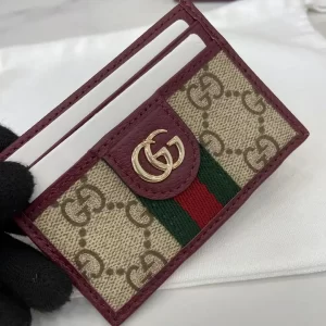 Gucci Ophidia迷你卡包名片夾 雙G標志老花 安可拉红色牛皮 彩色織帶 838486 - Image 9