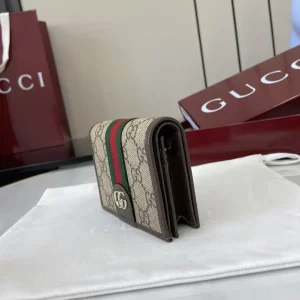 Gucci Ophidia迷你折疊鈕扣錢夾 卡夾 GG老花帆布 彩色織帶838487 - Image 6