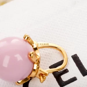celine triomphe賽琳粉紫色糖果冰壺耳釘 18K金凱旋門耳環 - Image 2