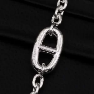 hermes Farandole愛馬仕爆款豬鼻子925銀色情侶手鏈 - Image 5