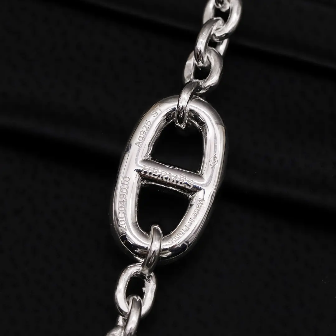 hermes Farandole愛馬仕爆款豬鼻子925銀色情侶手鏈 - Image 5
