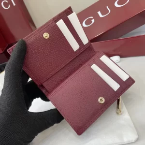Gucci Ophidia迷你折疊鈕扣錢夾卡夾 GG老花 安可拉紅色牛皮 彩色織帶 838487 - Image 6
