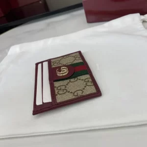 Gucci Ophidia迷你卡包名片夾 雙G標志老花 安可拉红色牛皮 彩色織帶 838486 - Image 6