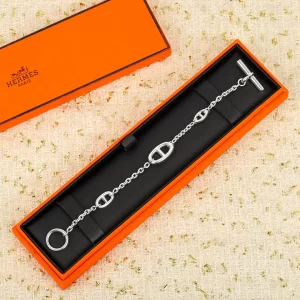 hermes Farandole愛馬仕爆款豬鼻子925銀色情侶手鏈