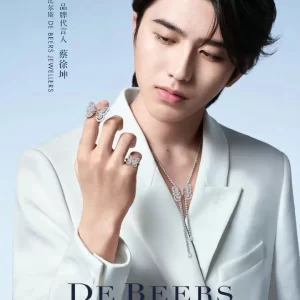 de beers au750 54戴比爾斯鉆戒 銀色蝴蝶施華洛鑲鉆戒指 - Image 15