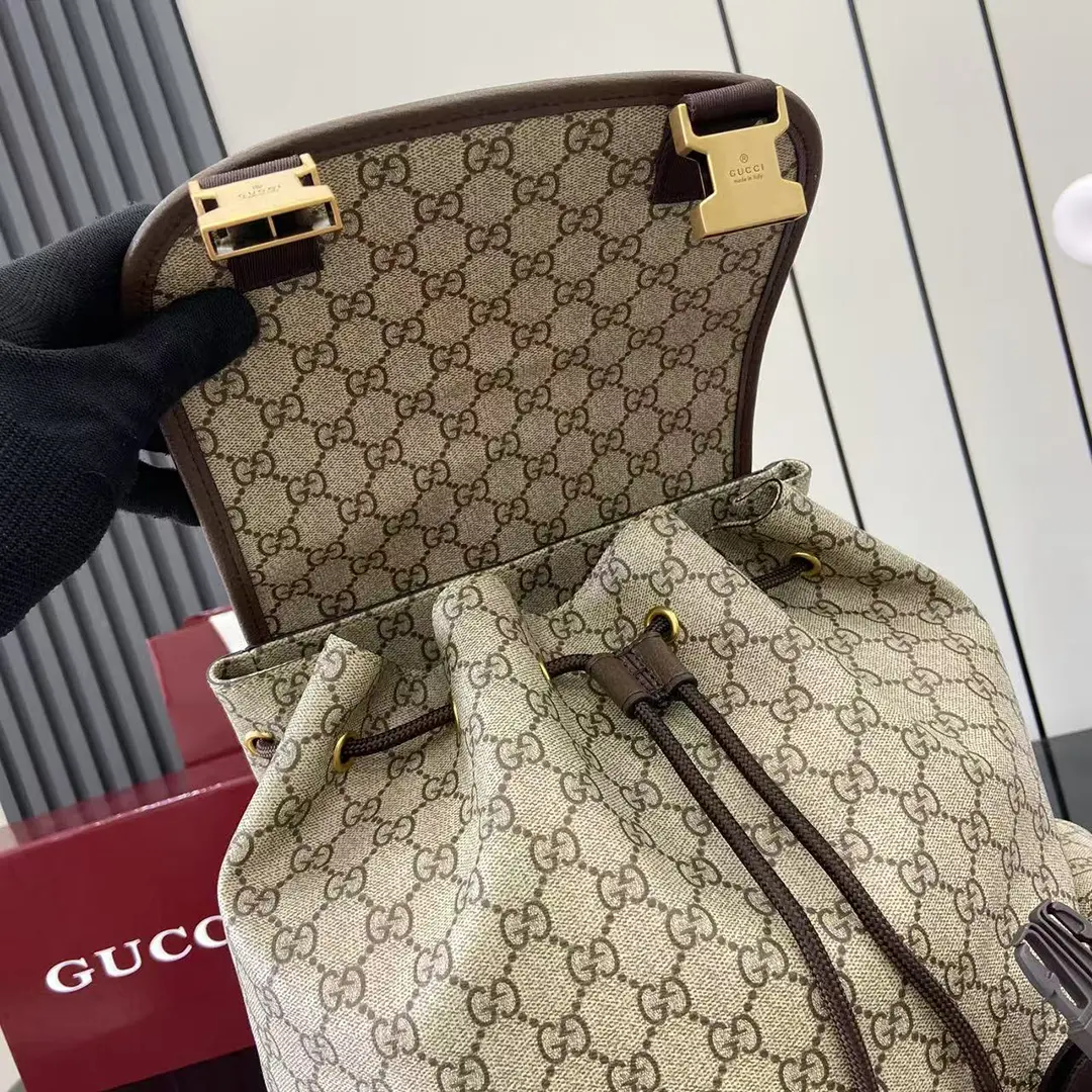 gucci Ophidia系列雙G老花復古旅行背包 古琦多功能電腦雙肩包839110 - Image 7