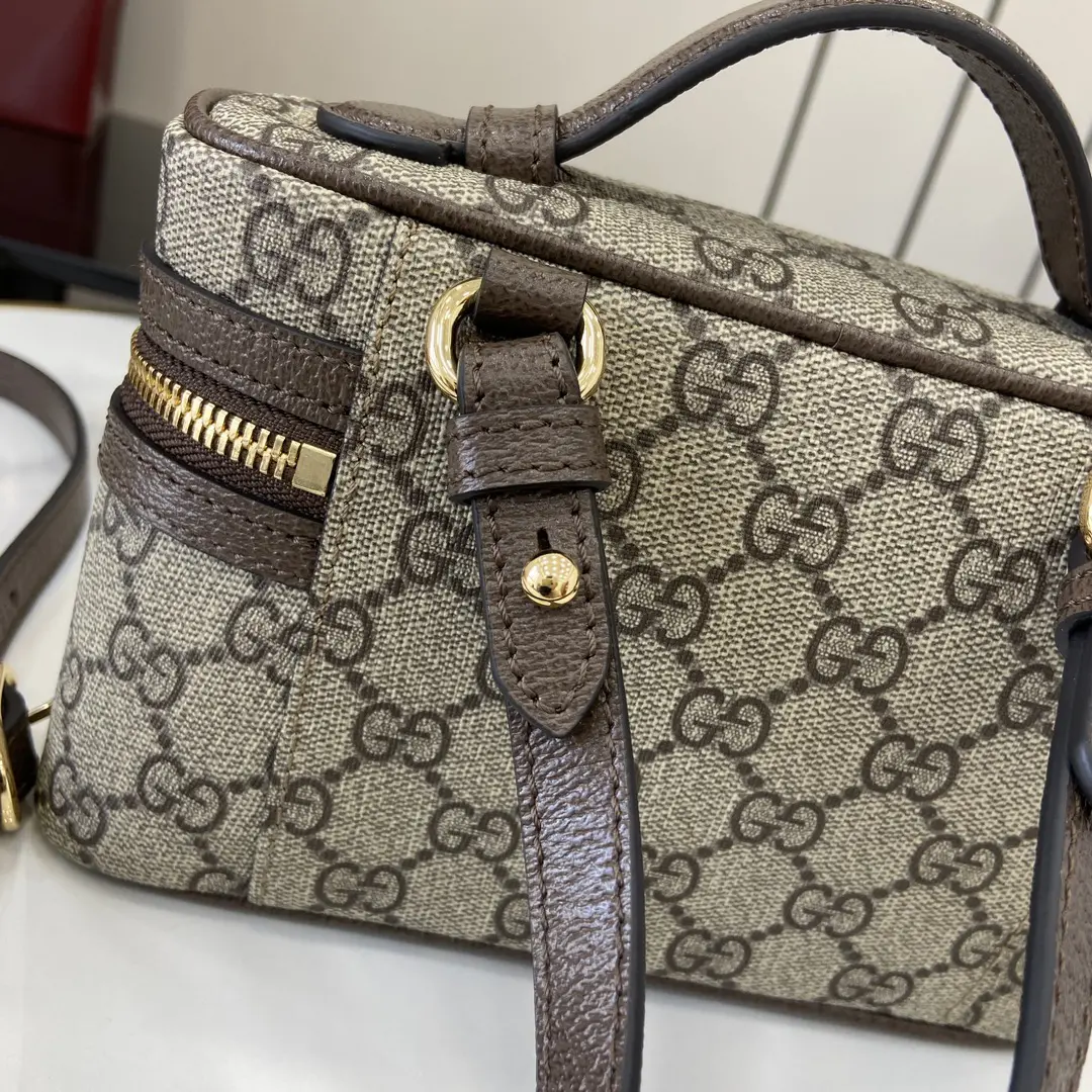 gucci ophidia系列 迷你化妝包 彩色織帶 復古老花盒子包816357 - Image 6