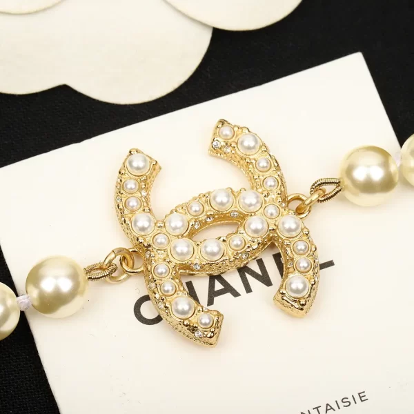 chanel香奈兒100周年纪念限量版 香女郎珍珠双C项链