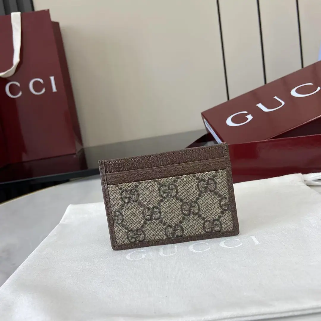 Gucci Ophidia迷你卡包名片夾 雙G標志老花 啡色牛皮 彩色織帶 838486 - Image 10