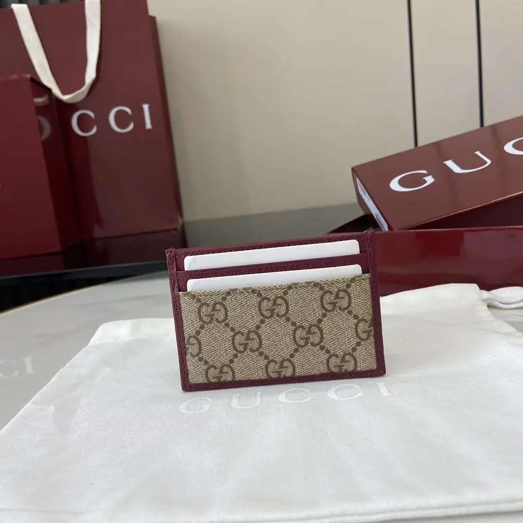 Gucci Ophidia迷你卡包名片夾 雙G標志老花 安可拉红色牛皮 彩色織帶 838486 - Image 11