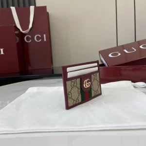 Gucci Ophidia迷你卡包名片夾 雙G標志老花 安可拉红色牛皮 彩色織帶 838486 - Image 12