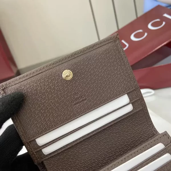 Gucci Ophidia迷你折疊鈕扣錢夾 卡夾 GG老花帆布 彩色織帶838487