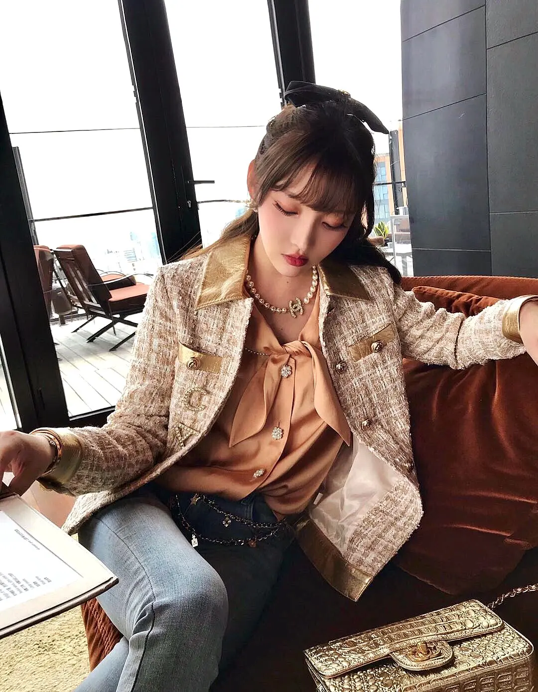 chanel香奈兒100周年纪念限量版 香女郎珍珠双C项链 - Image 3