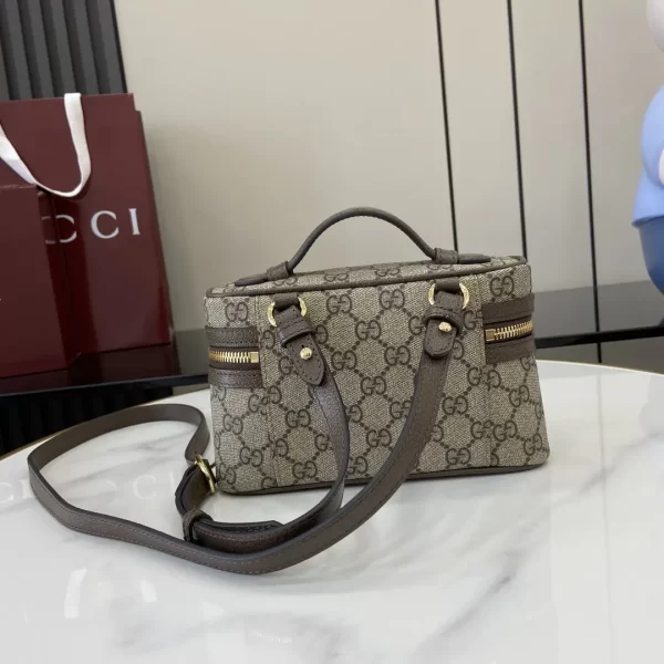 gucci ophidia系列 迷你化妝包 彩色織帶 復古老花盒子包816357