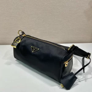 prada Tessuto Locker鎖頭包 Re-Nylon黑色尼龍立方體枕頭包1BC233 - Image 12
