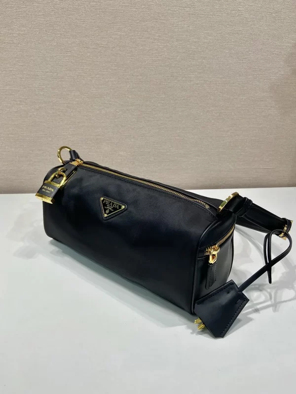 prada Tessuto Locker鎖頭包 Re-Nylon黑色尼龍立方體枕頭包1BC233