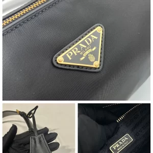 prada Tessuto Locker鎖頭包 Re-Nylon黑色尼龍立方體枕頭包1BC233 - Image 5