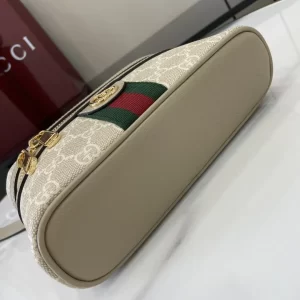 gucci ophidia系列迷你化妝包 燕麥色雙G帆布 彩色織帶 復古盒子包816357 - Image 9