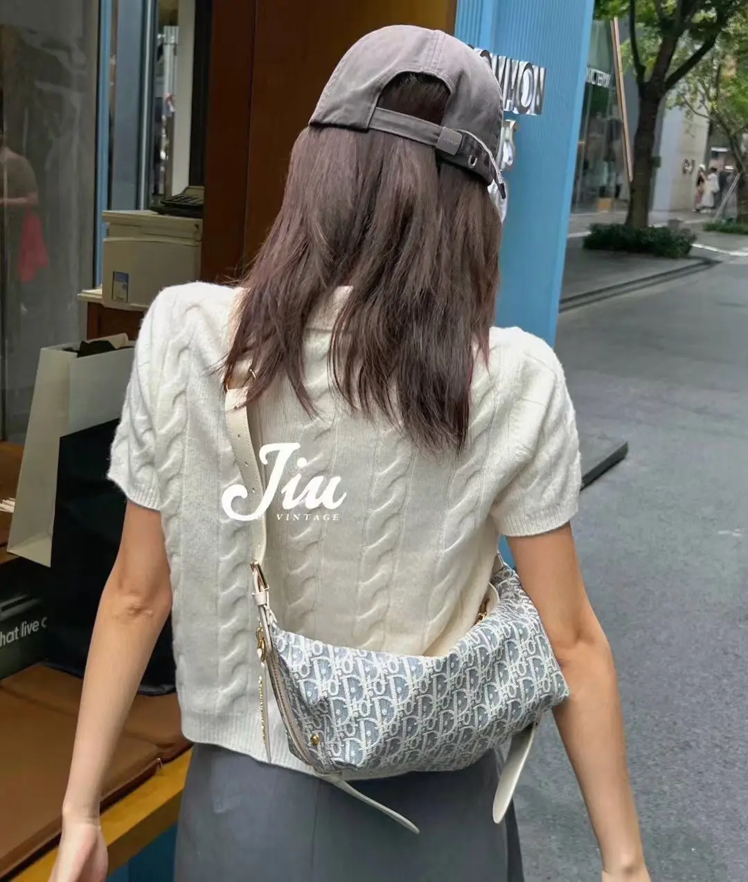 Dior D-Journey迪奧新款流浪包 牛仔藍色酒椰草女士hobo手袋2417 - Image 7