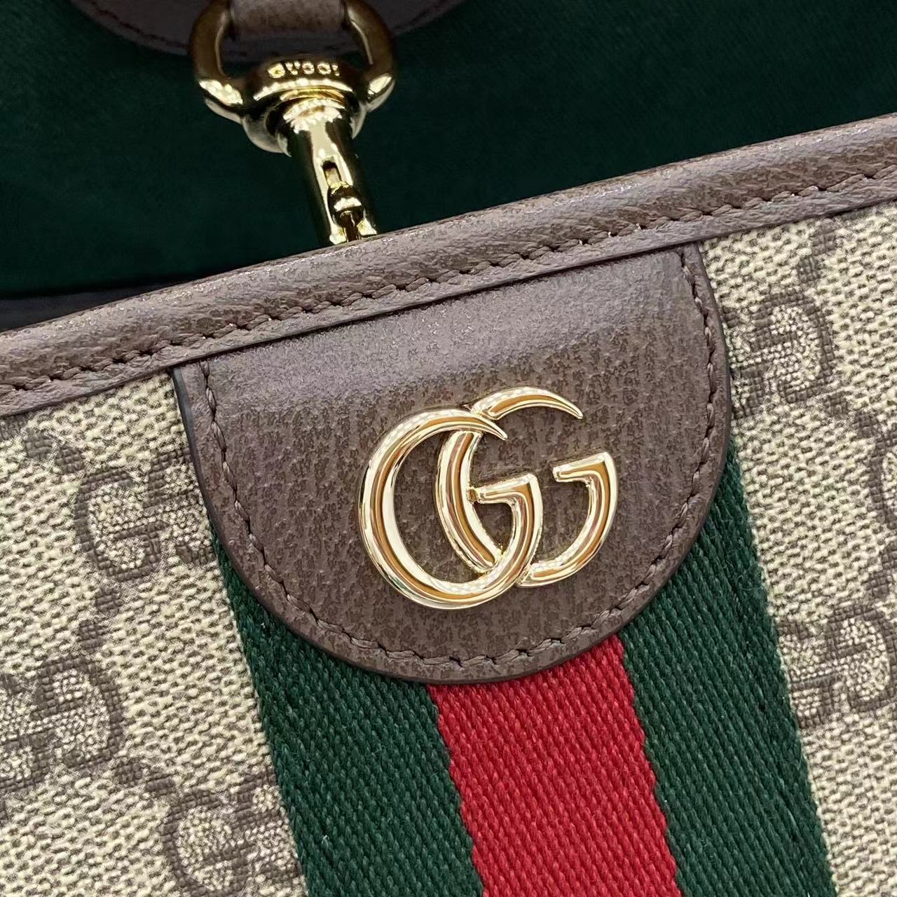 Gucci Ophidia古琦女士托特購物袋 雙G帆布條紋織帶 大號手提單肩包836829 - Image 5