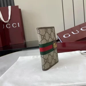 Gucci Ophidia折疊卡夾名片夾 雙G標志 老花 啡色牛皮 彩色織帶 834691 - Image 2