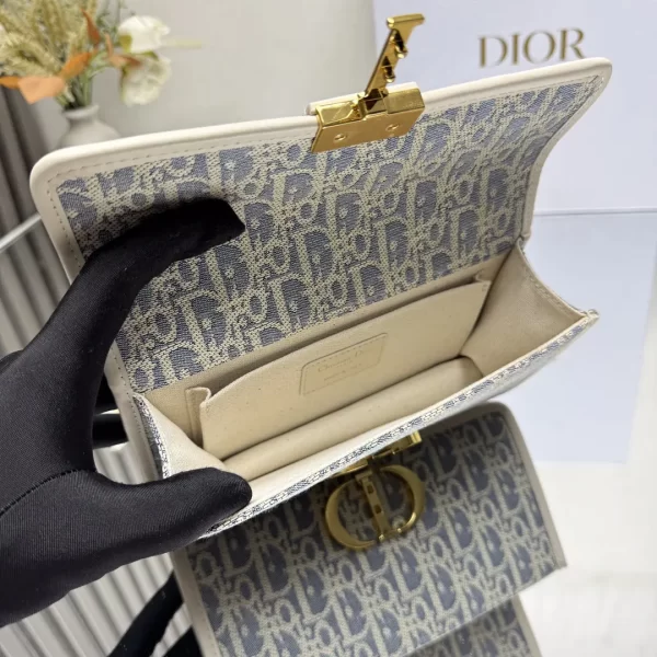 dior montaigne蒙田酒椰草系列 牛仔藍 迪奧女士小號鏈條包9207