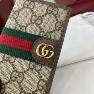Gucci Ophidia折疊卡夾名片夾 雙G標志 老花 啡色牛皮 彩色織帶 834691 - Image 5