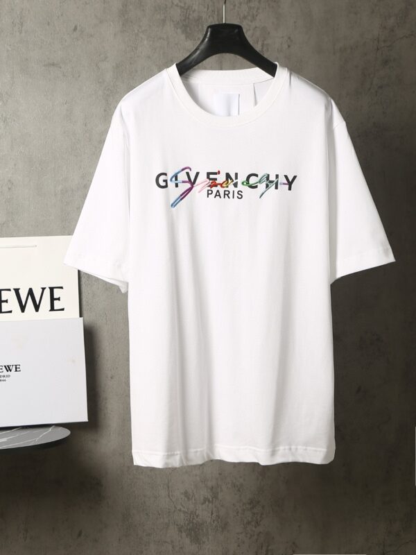 GIVENCHY纪梵希短袖T恤 经典彩虹立体印花刺绣 6658