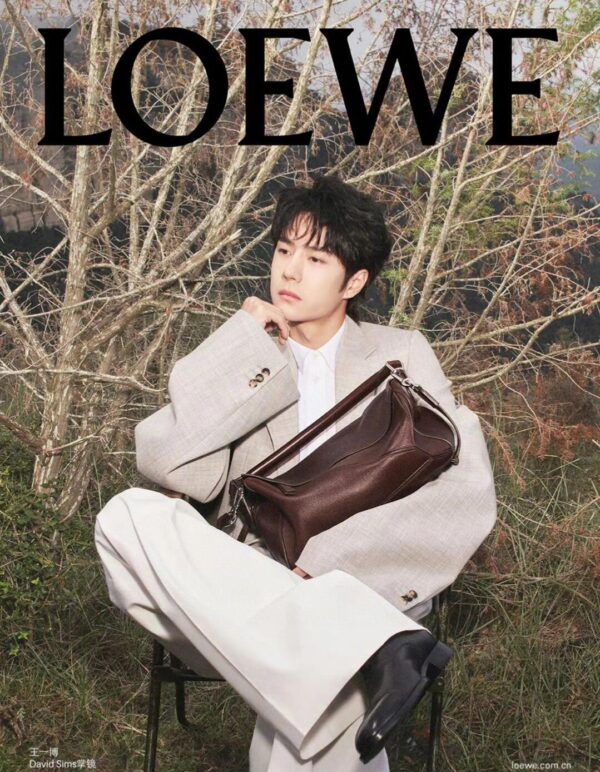王一博同款 loewe puzzle 32 罗意威大号几何包 硃砂紅 鹿皮 052446