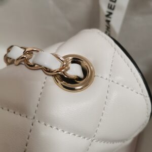 chanel cf mini 香奈兒口蓋包 熊貓色 小羊皮 銀扣 5151 - Image 4