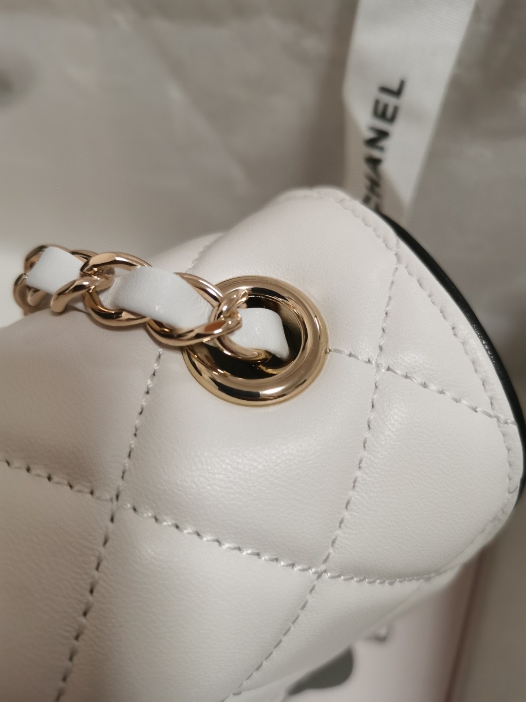 chanel cf mini 香奈兒口蓋包 熊貓色 小羊皮 銀扣 5151 - Image 4